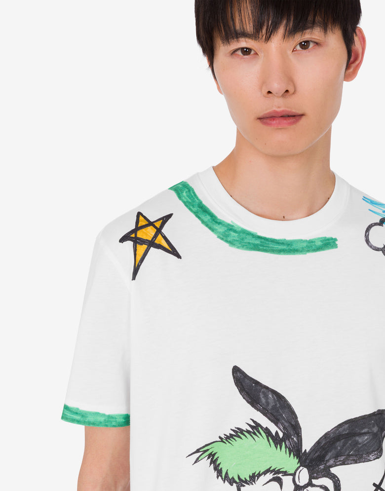 有机棉针织印花T恤 白色 Moschino 4