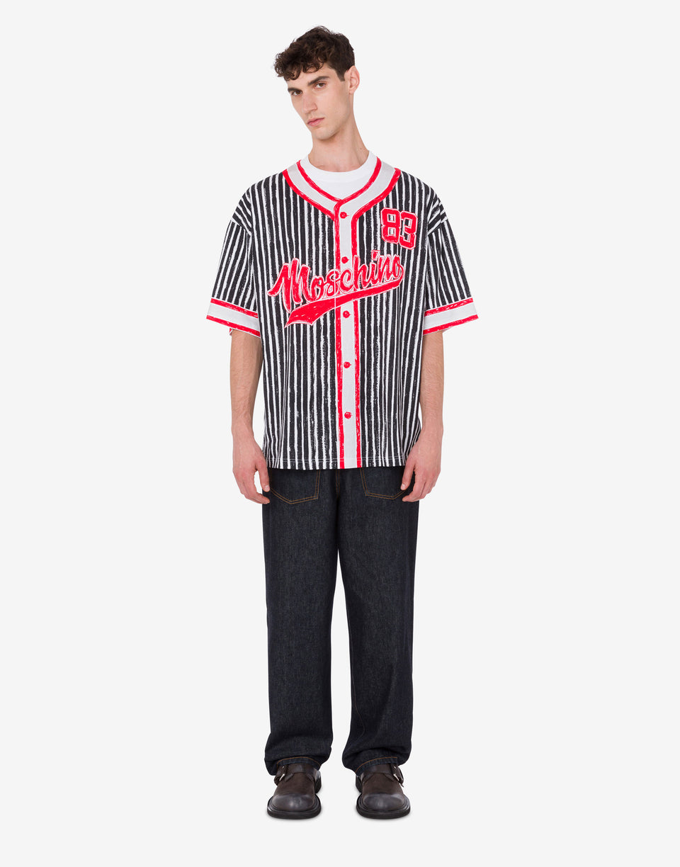 Printed organic cotton jersey T-shirt Black Moschino 0