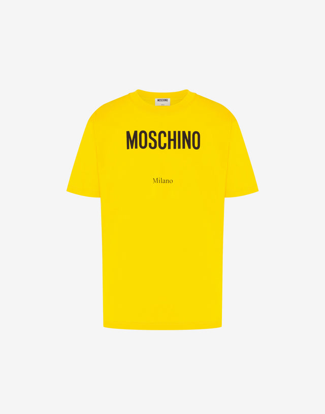 Camiseta estampada de jersey de algodón orgánico Amarillo Moschino 0