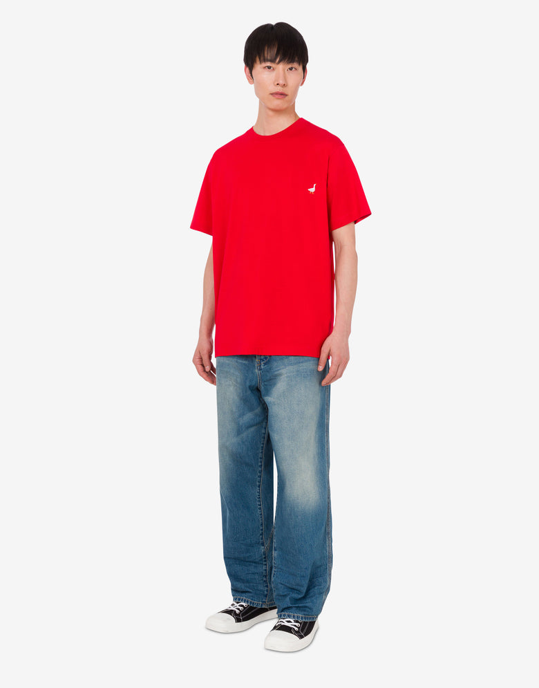 有机棉针织T恤 Goose 红色 Moschino 1