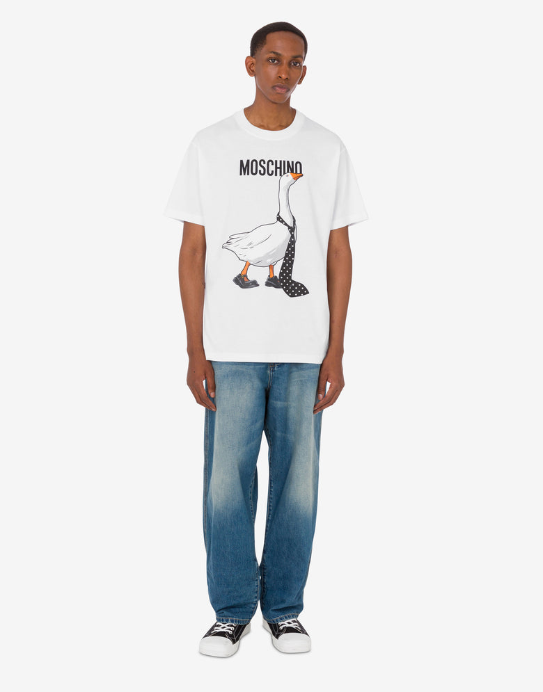 有机棉针织T恤 Goose 白色 Moschino 1