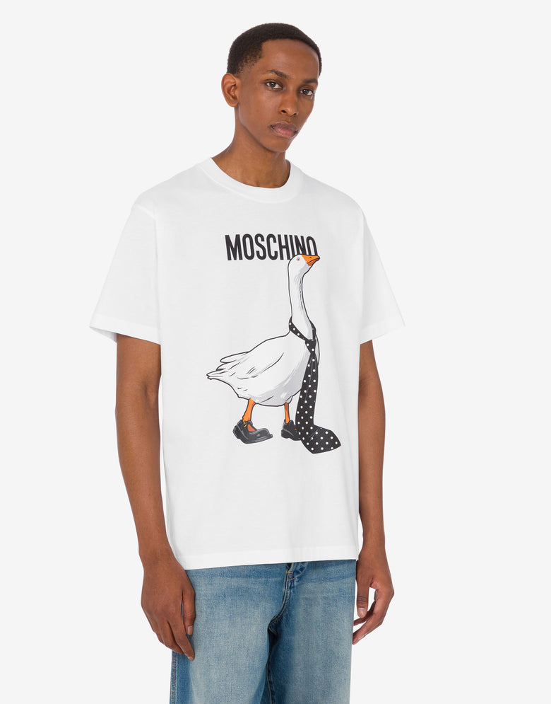有机棉针织T恤 Goose 白色 Moschino 2