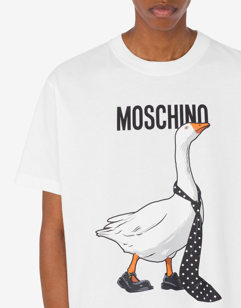 有机棉针织T恤 Goose 白色 Moschino 4