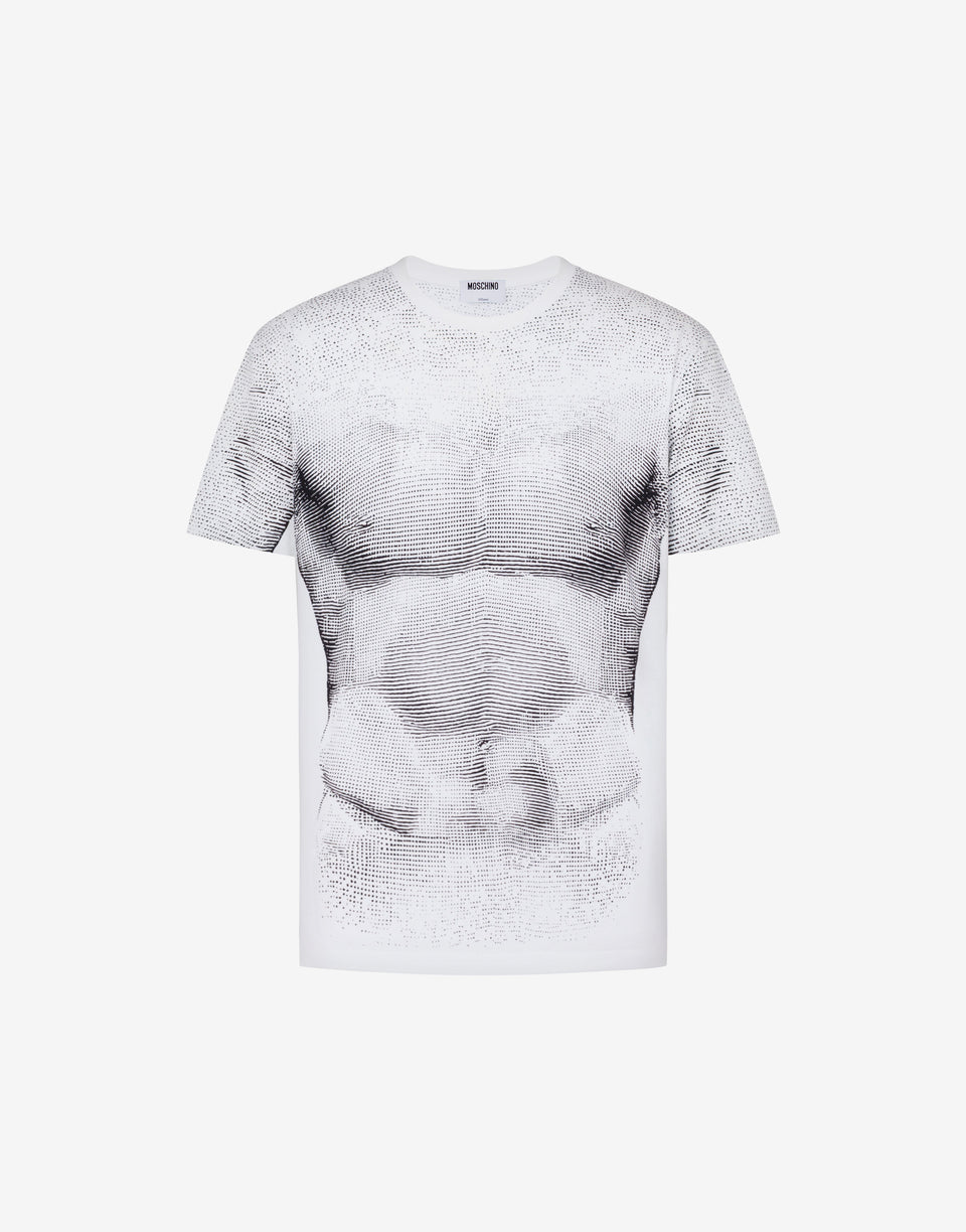 Camiseta estampada de jersey de algodón orgánico Blanco Moschino 0