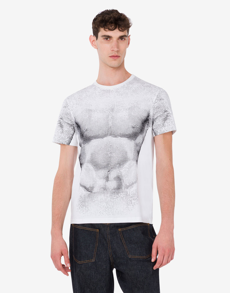 Camiseta estampada de jersey de algodón orgánico Blanco Moschino 2