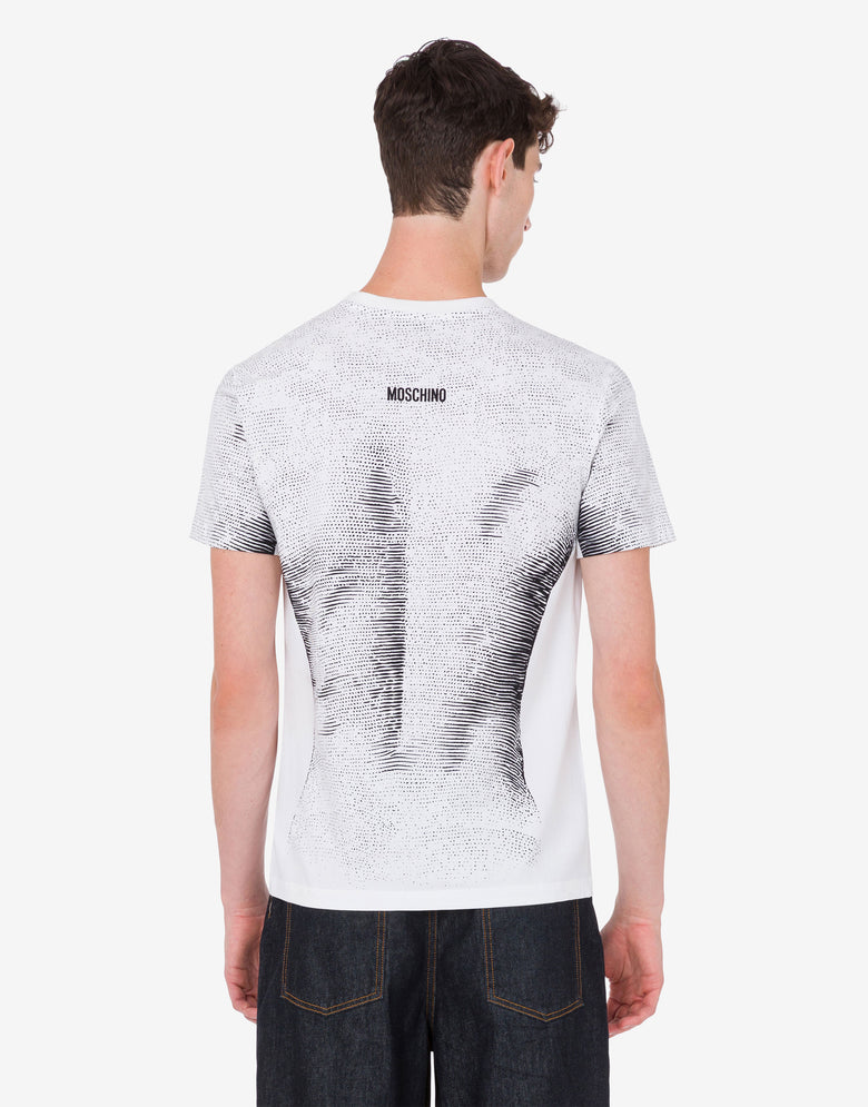 Camiseta estampada de jersey de algodón orgánico Blanco Moschino 3