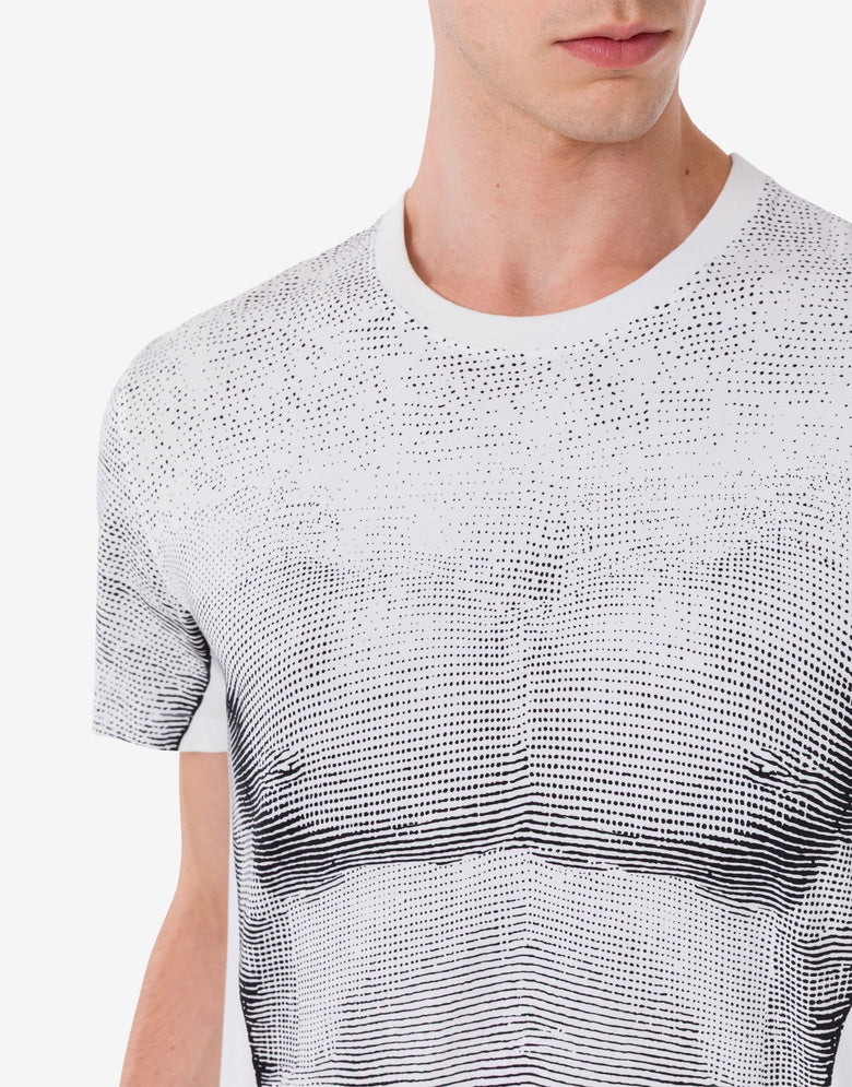 Camiseta estampada de jersey de algodón orgánico Blanco Moschino 4