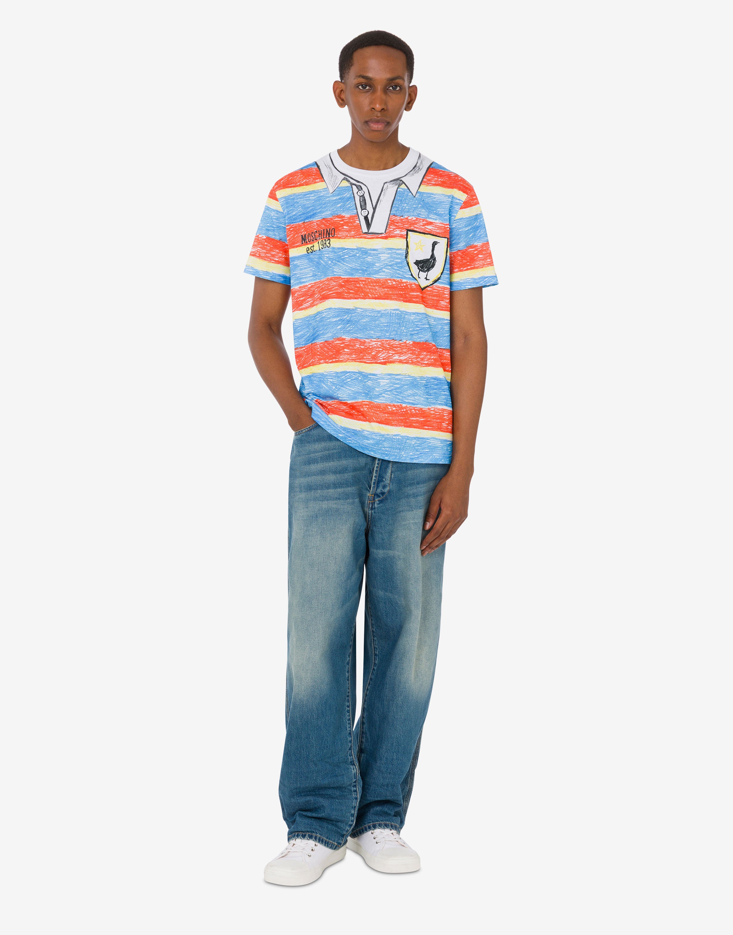 Printed organic cotton jersey T-shirt | Moschino