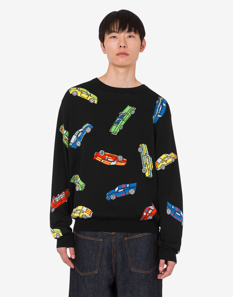 纯棉嵌花针织衫 黑色 Moschino 2