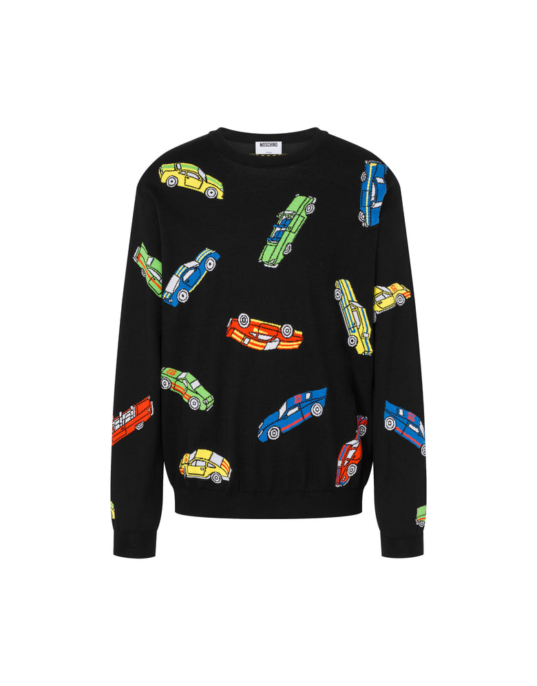 Jersey de algodón puro con incrustaciones Negro Moschino 4