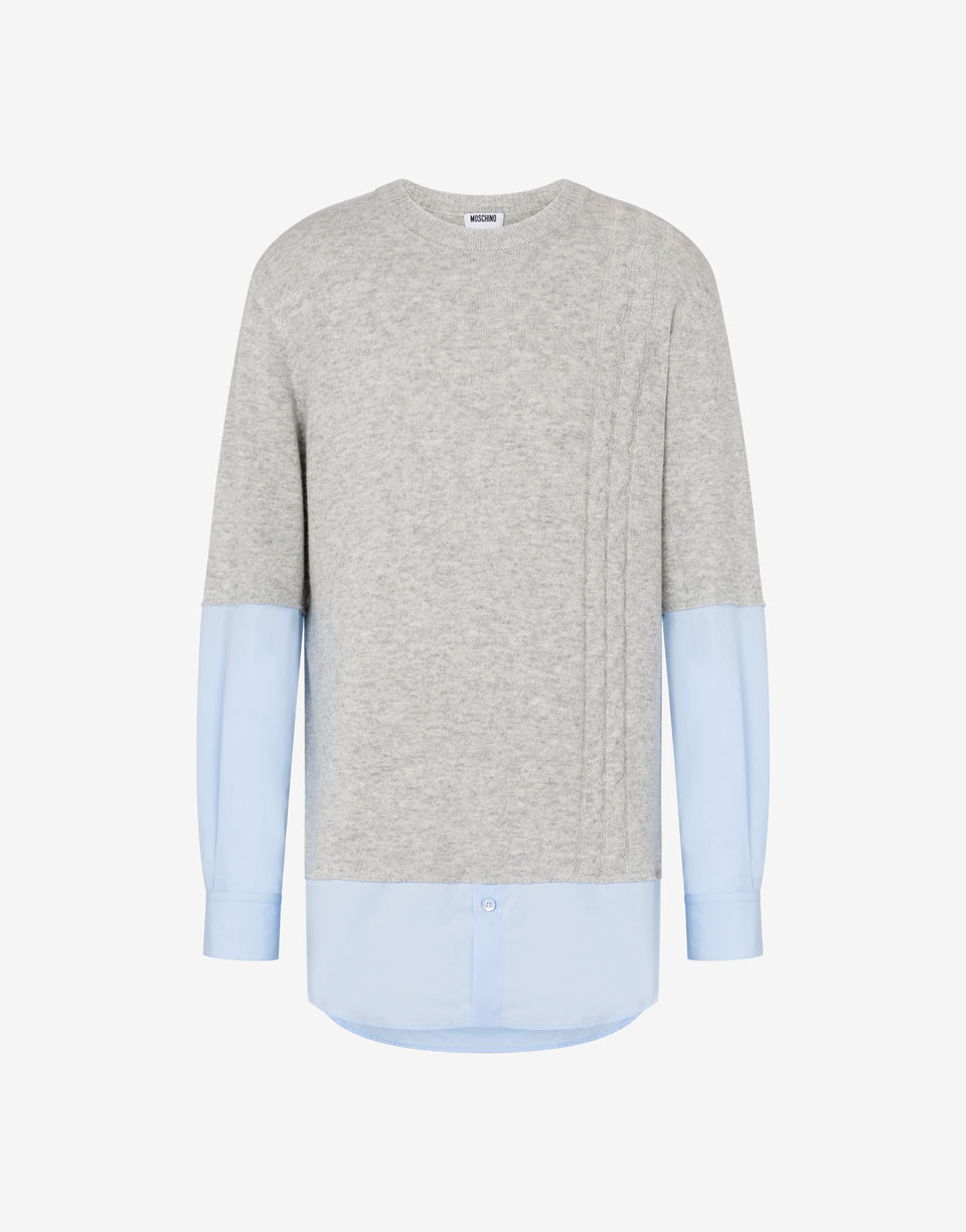 Wool and cashmere blend pullover Grey Moschino 0