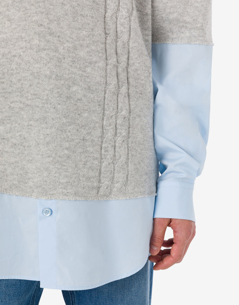 Wool and cashmere blend pullover Grey Moschino 4