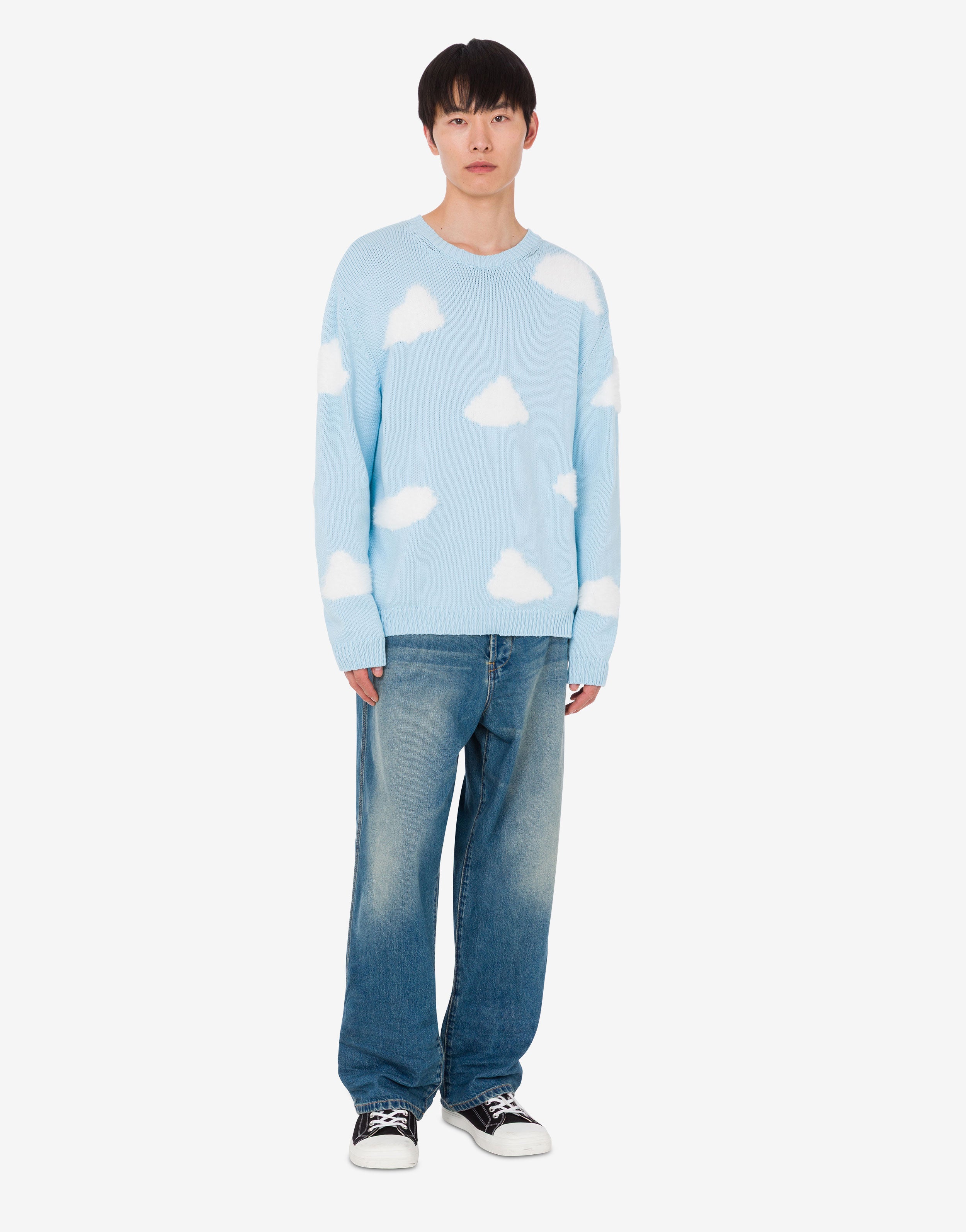Organic cotton blend pullover Archive Cloud | Moschino