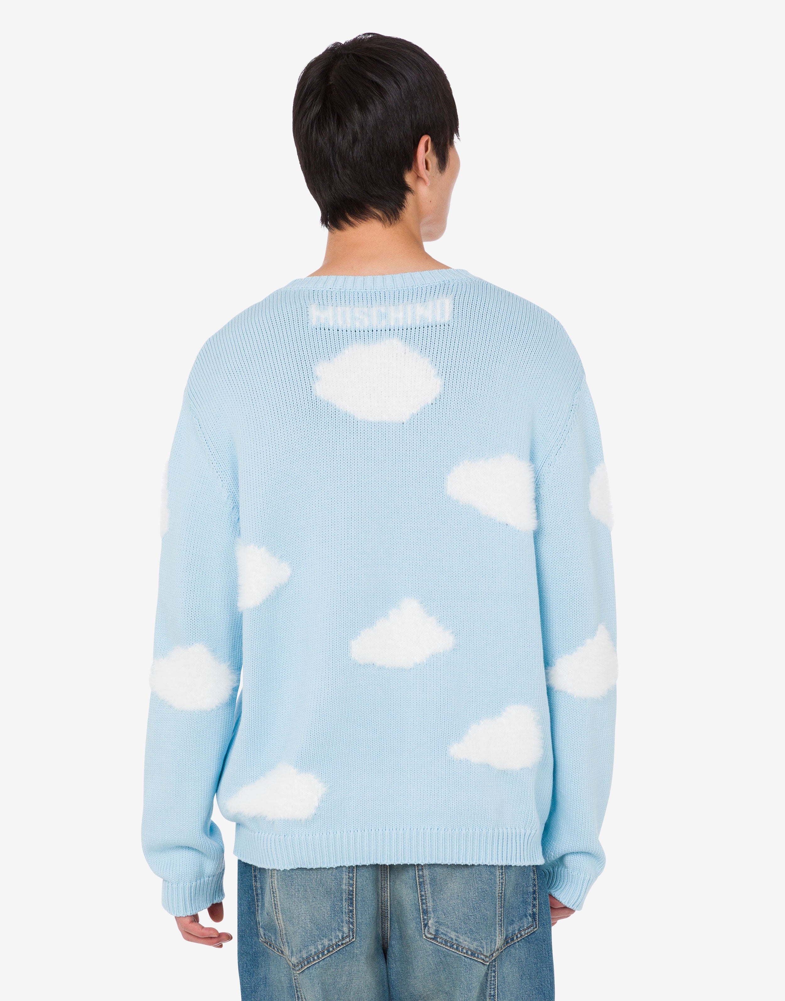 Organic cotton blend pullover Archive Cloud | Moschino