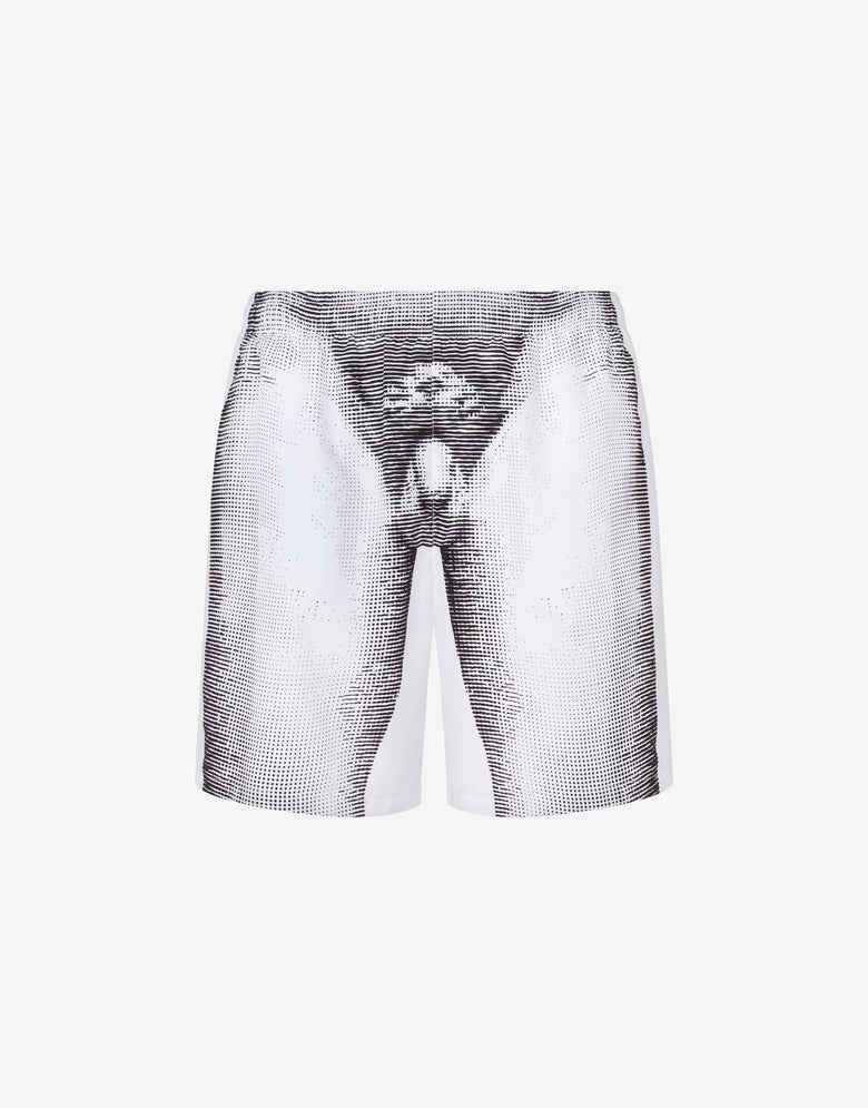 Bañador bóxer de nylon estampado Blanco Moschino 3