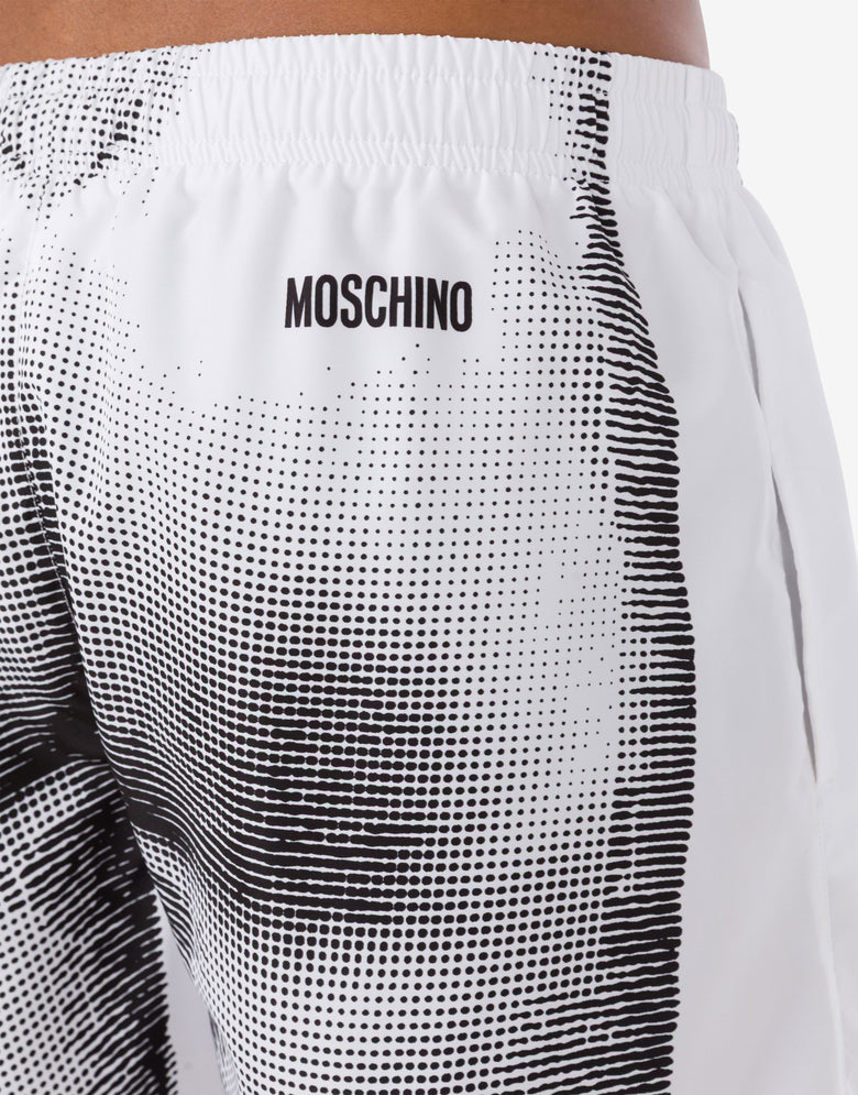 Bañador bóxer de nylon estampado Blanco Moschino 2