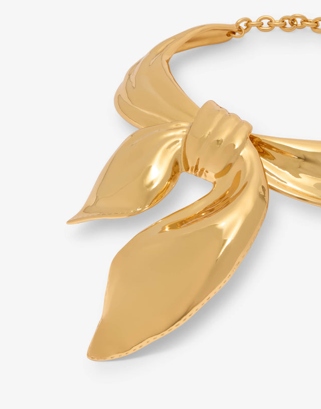 Bow Choker Necklace Gold Moschino 1