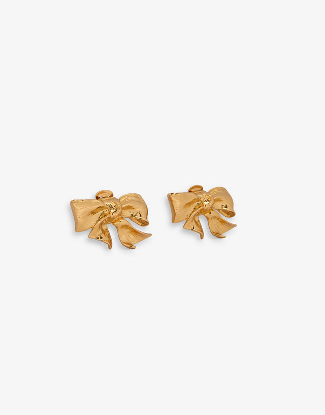 Bow Clip Earrings Gold Moschino 1