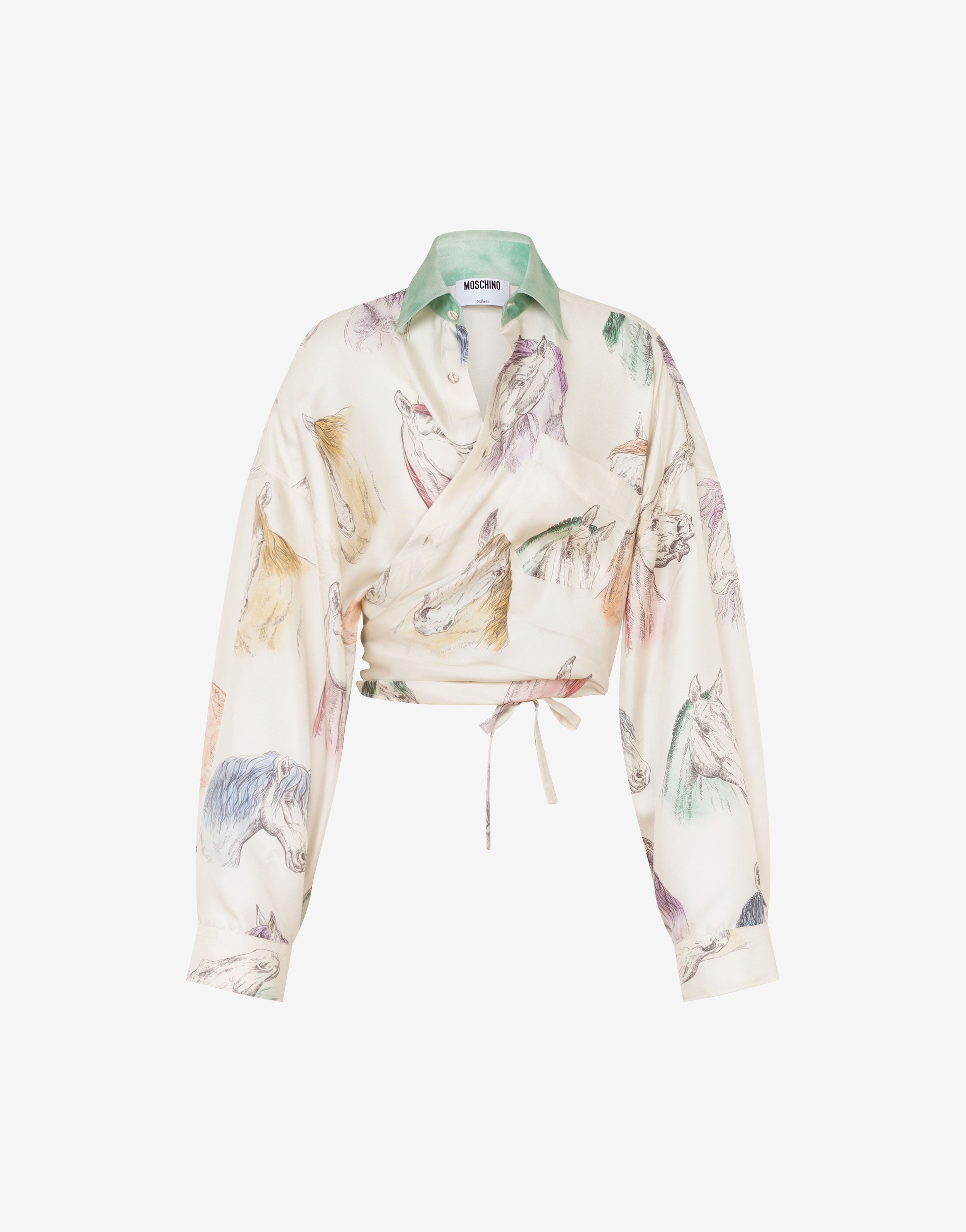 Camisa de sarga de seda estampada