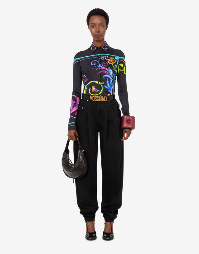 Printed organza shirt Black Moschino 1