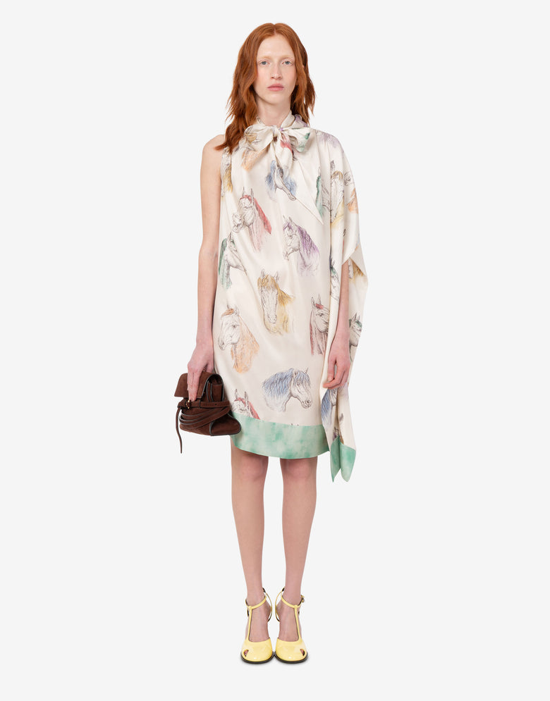 Vestido de sarga de seda estampado  Moschino 1