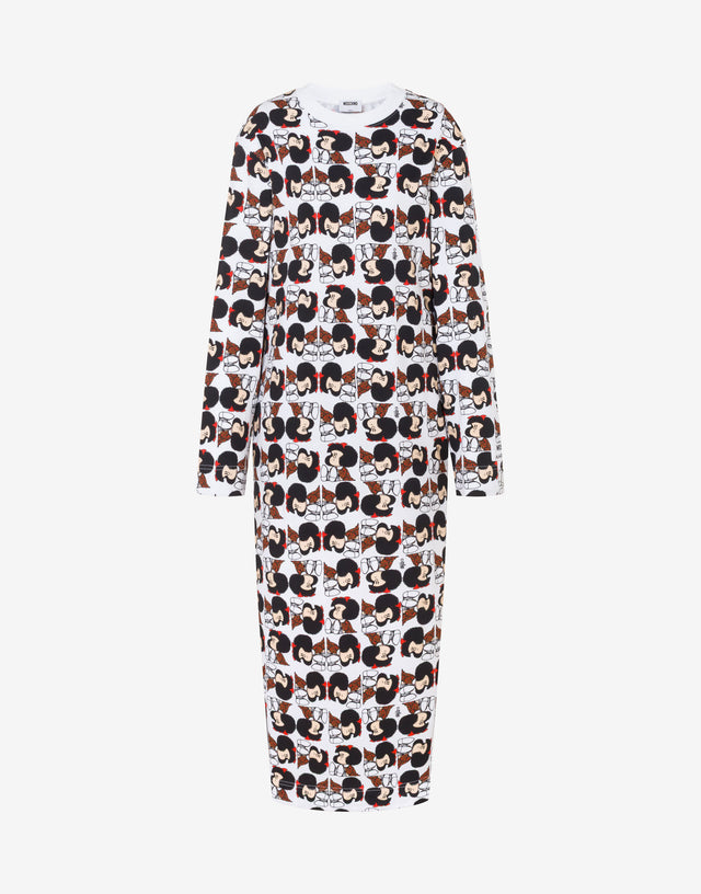 Mafalda Heavyweight Cotton Dress Grey Moschino 0