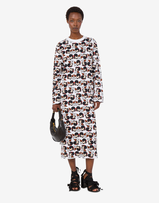 Mafalda Heavyweight Cotton Dress Grey Moschino 1