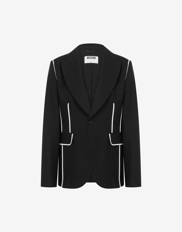 Stretch wool jacket Black Moschino 0