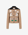 Extra-fine merino wool jacket with intarsia detailing