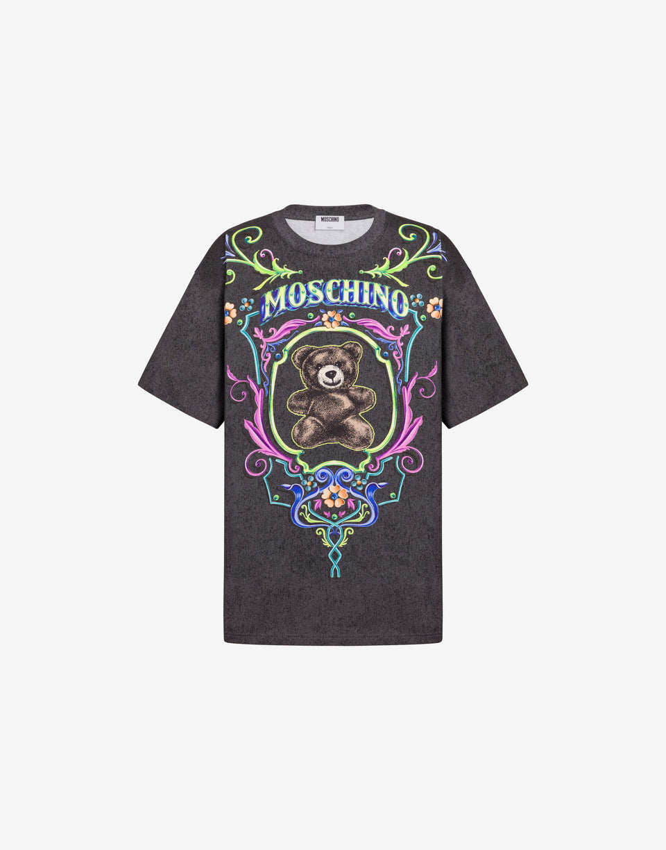 Camiseta de jersey de algodón orgánico Moschino Teddy Bear Negro Moschino 0