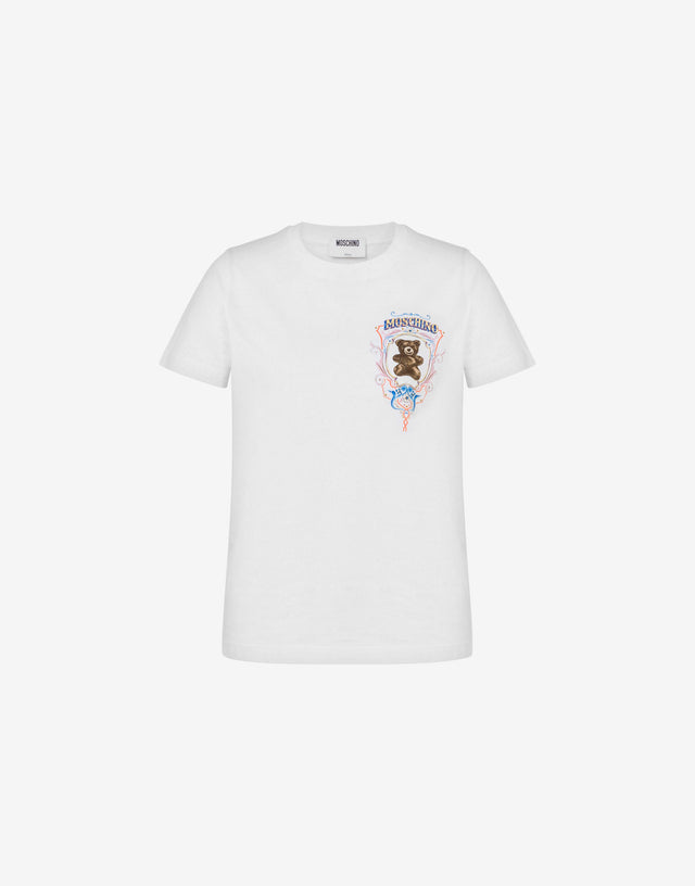 Camiseta de jersey de algodón orgánico Moschino Teddy Bear Blanco Moschino 0