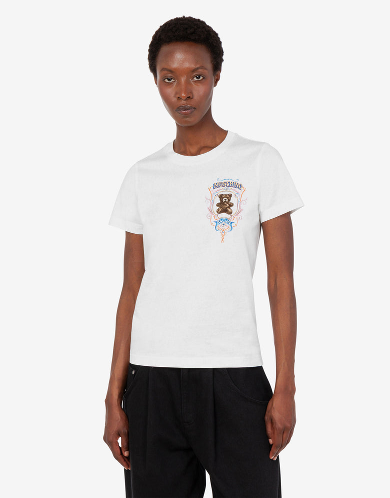 Camiseta de jersey de algodón orgánico Moschino Teddy Bear Blanco Moschino 2