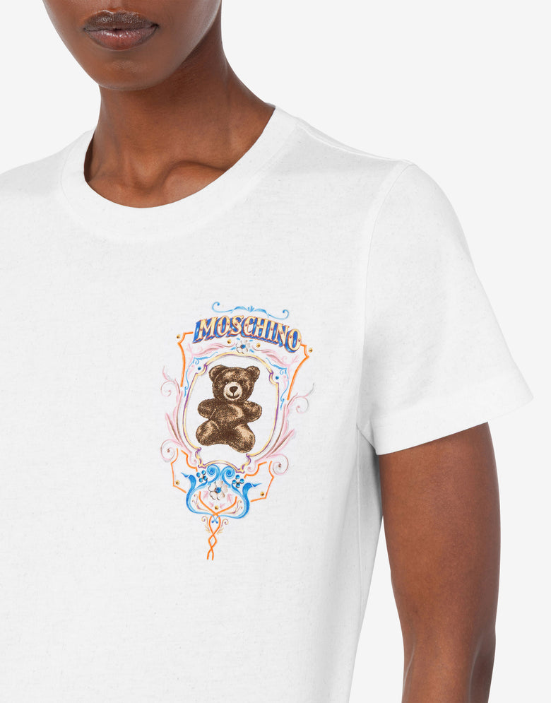 Camiseta de jersey de algodón orgánico Moschino Teddy Bear Blanco Moschino 4