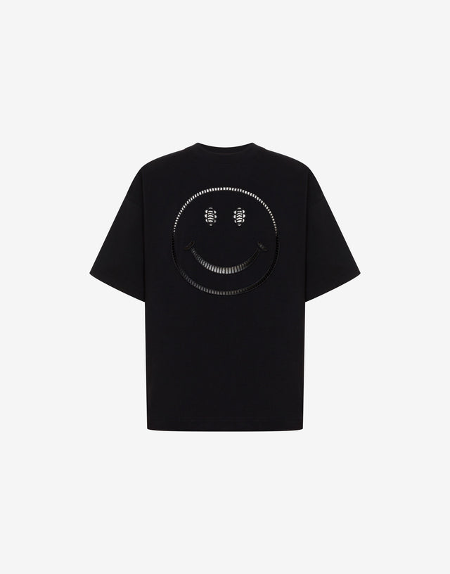 Smiley® Organic Cotton Jersey T-Shirt Black Moschino 0