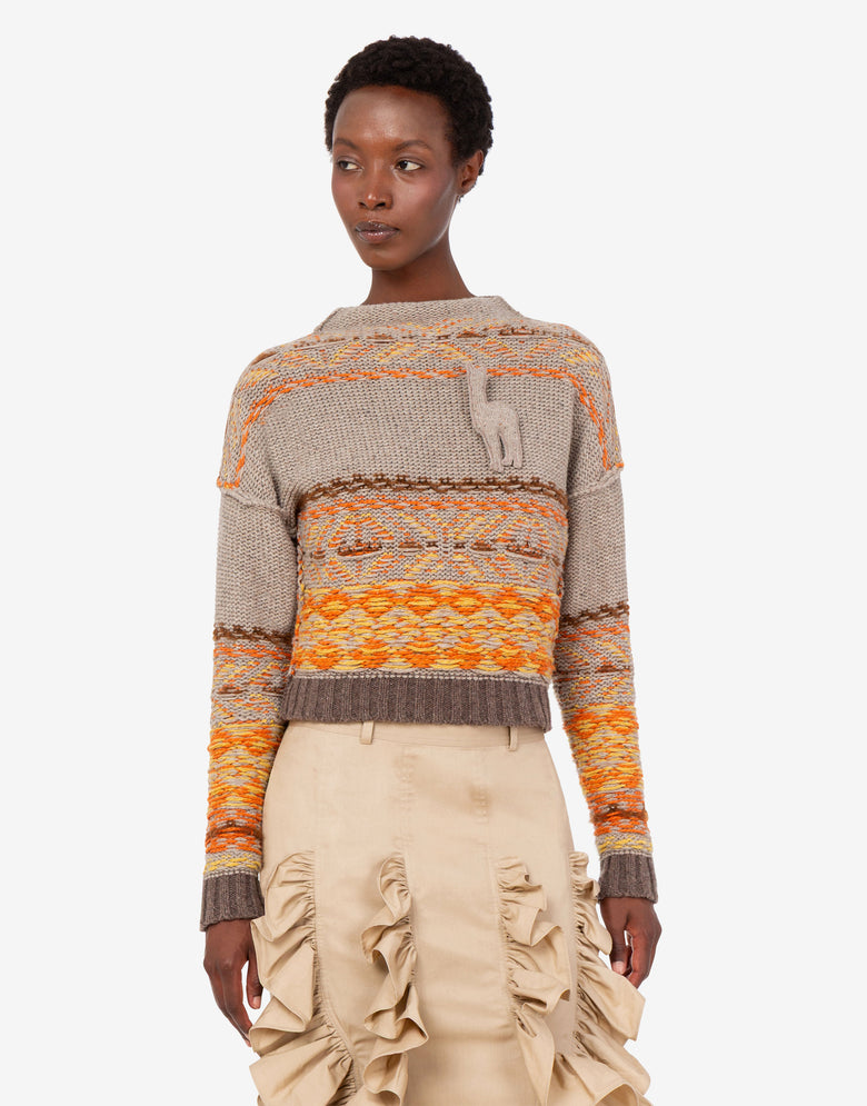 Inlaid wool-and-silk blend sweater  Moschino 2