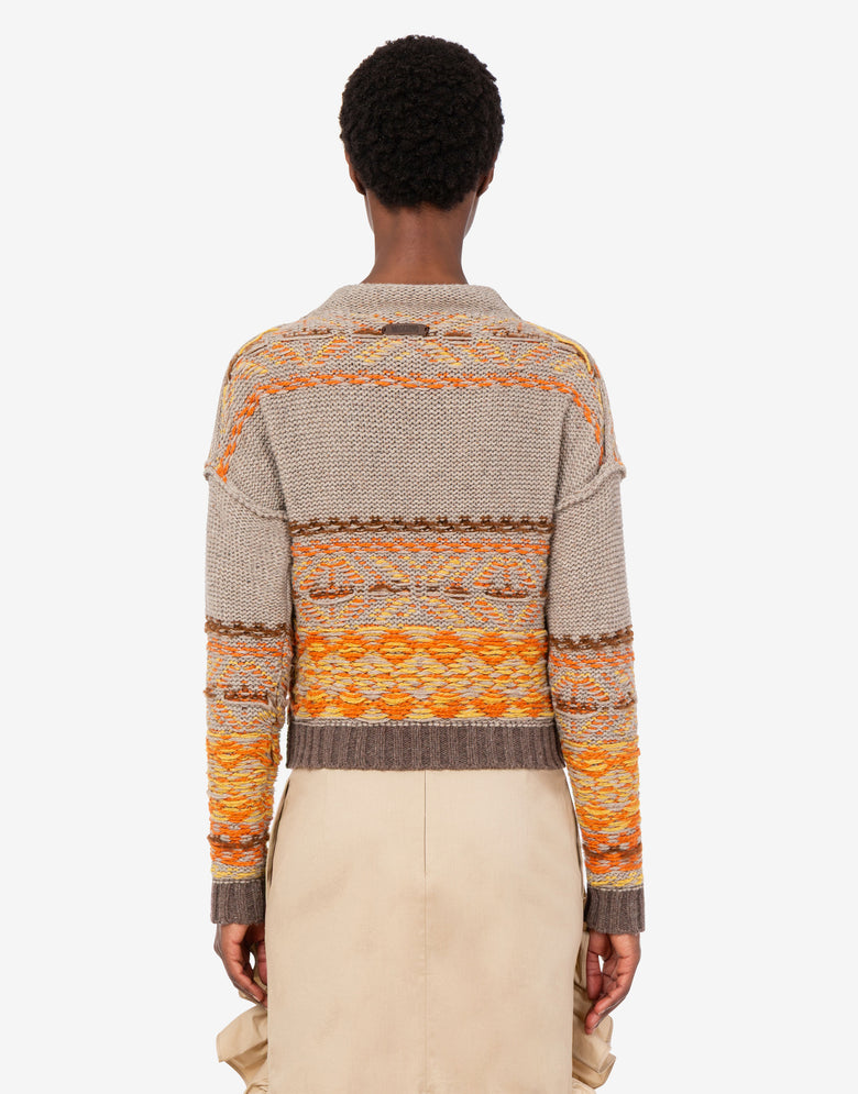 Inlaid wool-and-silk blend sweater  Moschino 3
