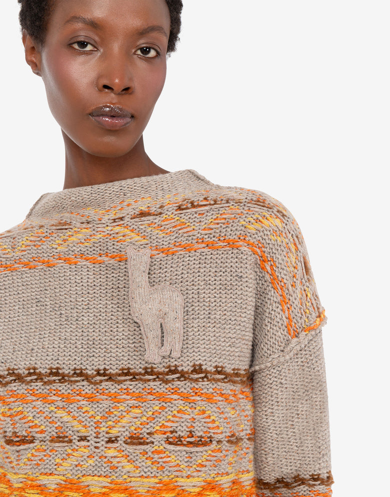Inlaid wool-and-silk blend sweater  Moschino 4