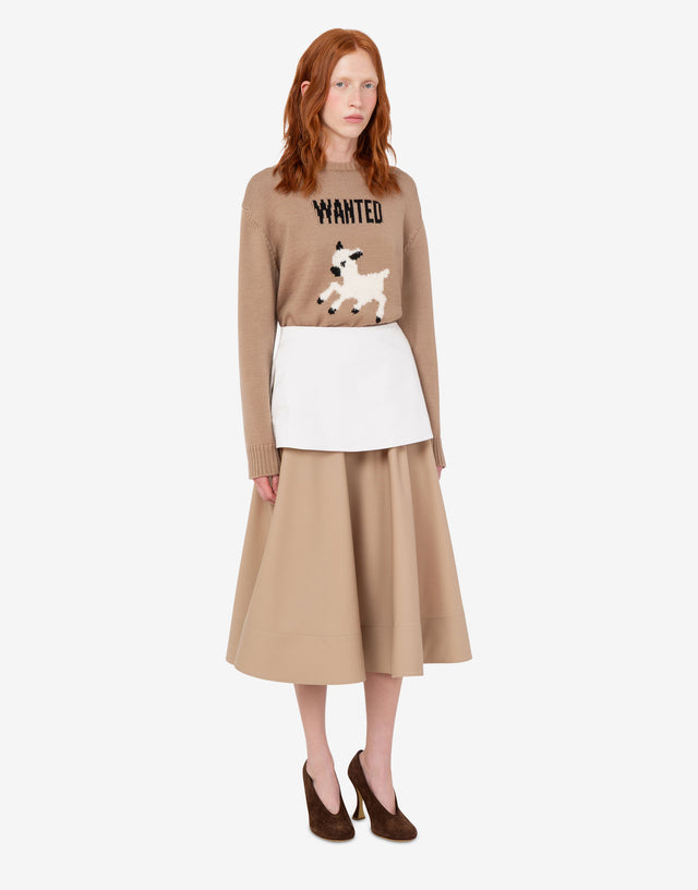 Jersey de lana merina extrafina con motivos intrincados Beige Moschino 1