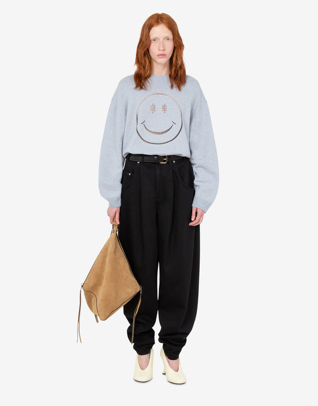 Jersey de mezcla de lana y seda Smiley® Celeste Moschino 1