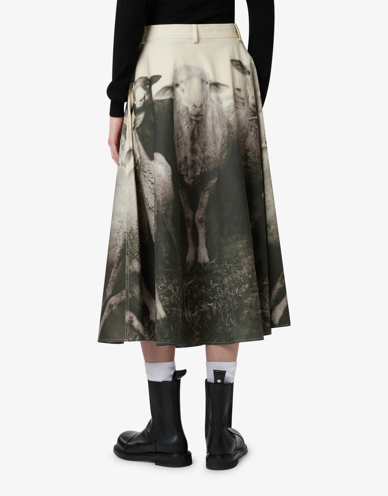 Falda de gabardina de algodón estampada Gris Moschino 2