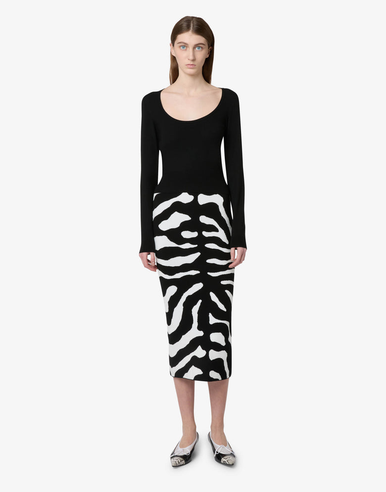 Falda elástica estampada  Negro Moschino 3