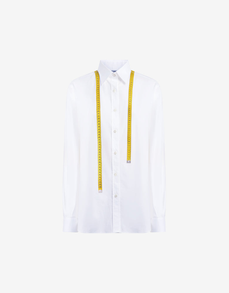 Printed cotton poplin shirt White Moschino 4