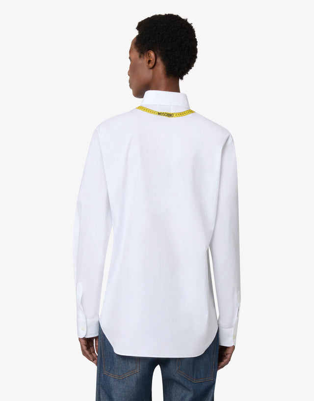 Camisa de popelín de algodón estampada Blanco Moschino 1