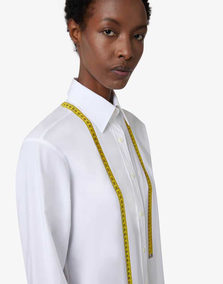 Printed cotton poplin shirt White Moschino 2