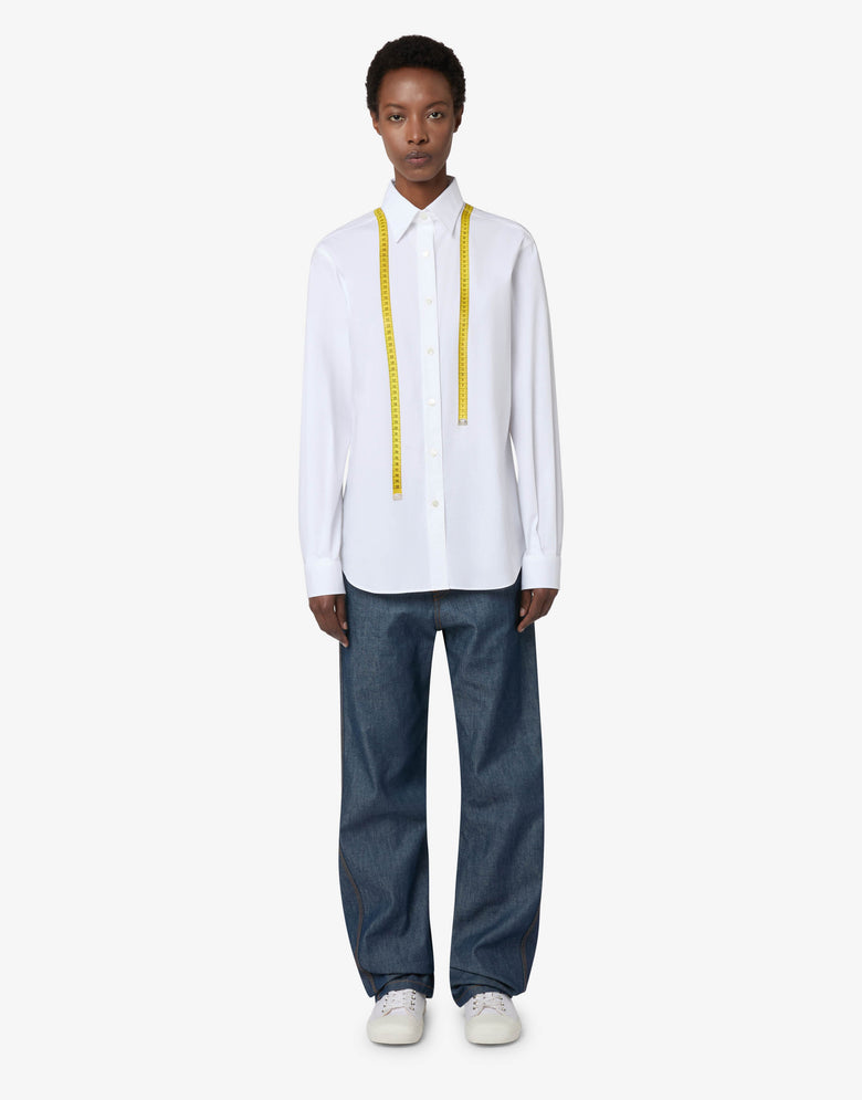 Printed cotton poplin shirt White Moschino 3