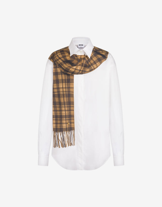 Printed cotton poplin shirt White Moschino 0
