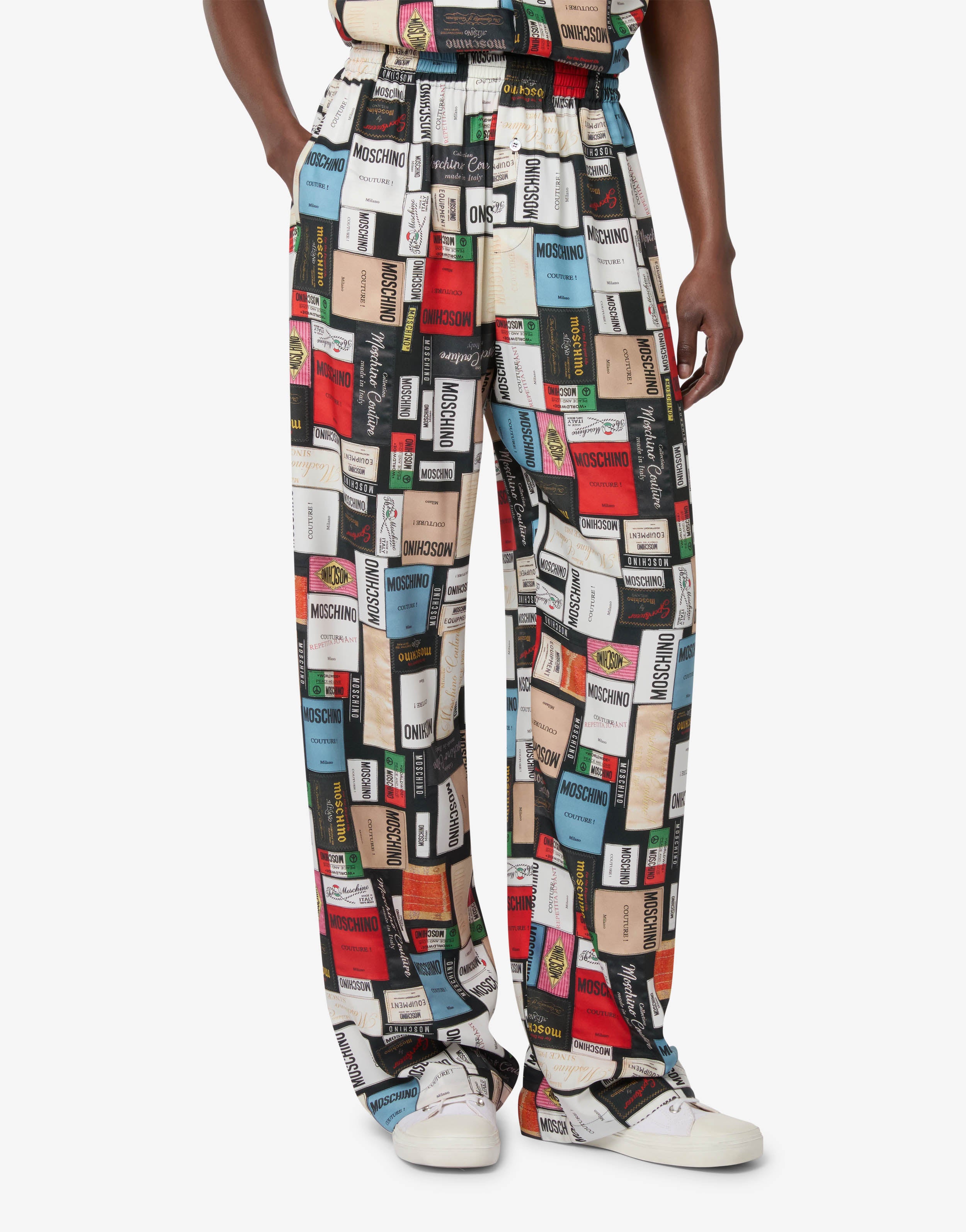 Printed silk pants