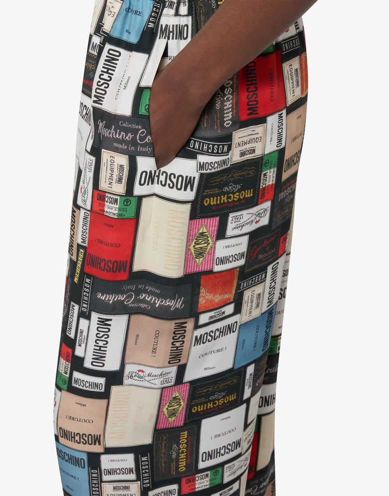 Pantalones de seda estampados Gris acero Moschino 2