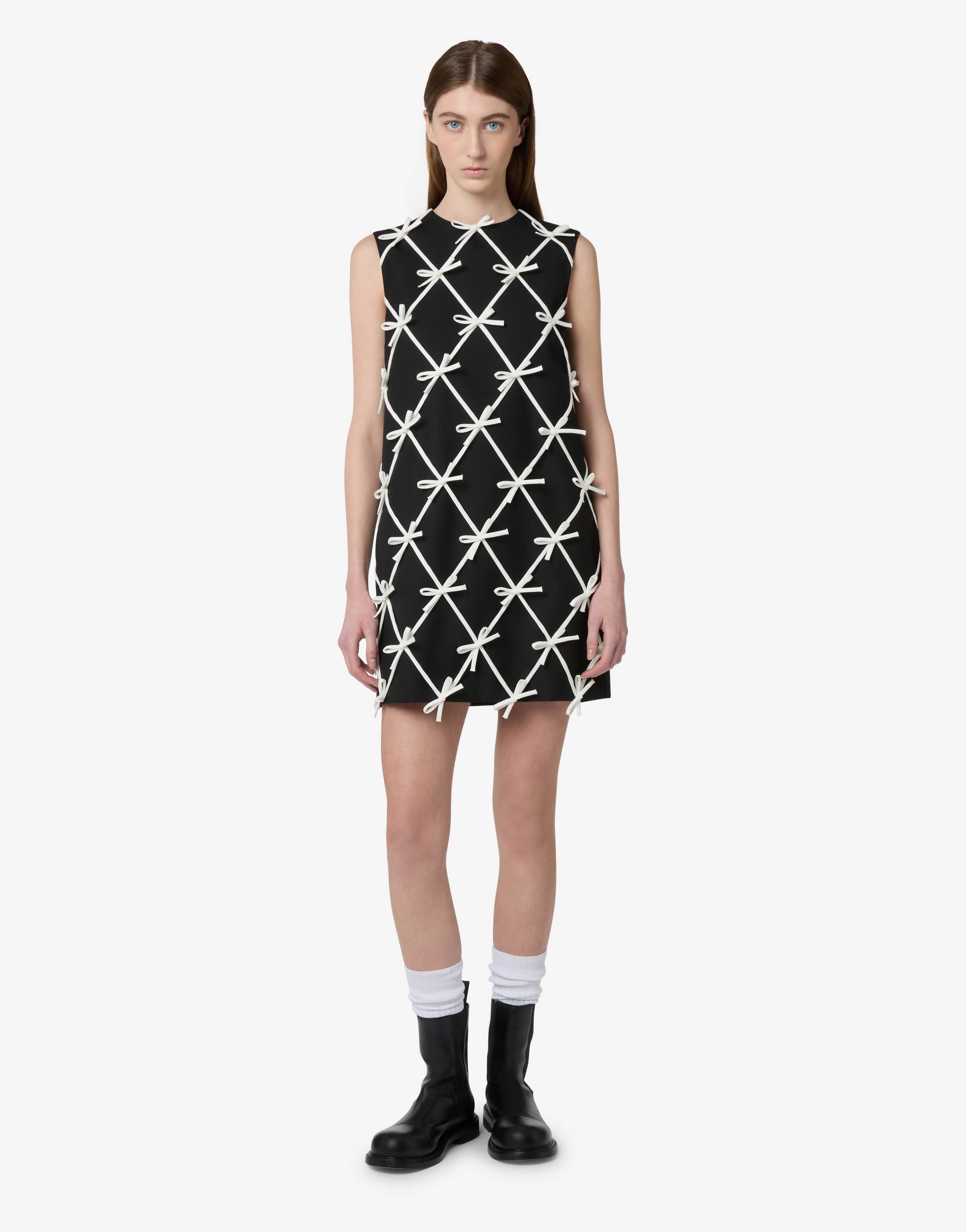 Moschino Bicolor Virgin Wool Short Dress, IT38