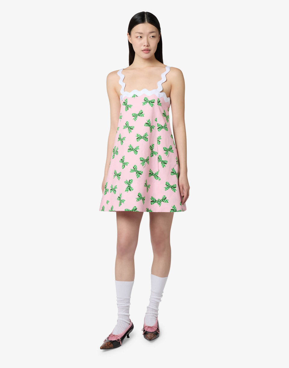 印花棉府绸连衣裙 浅粉色 Moschino 0